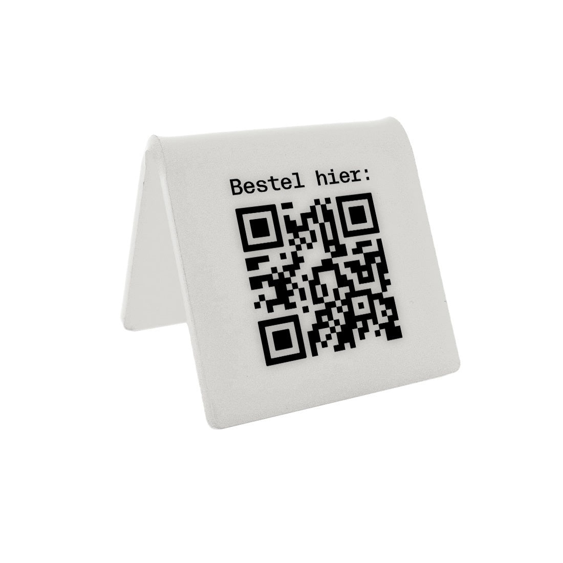 ホワイト A フレーム QR コード テーブル サイン - プレキシガラス