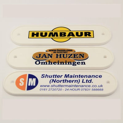 Oval Plastic Logo Labels Full Colour Printed