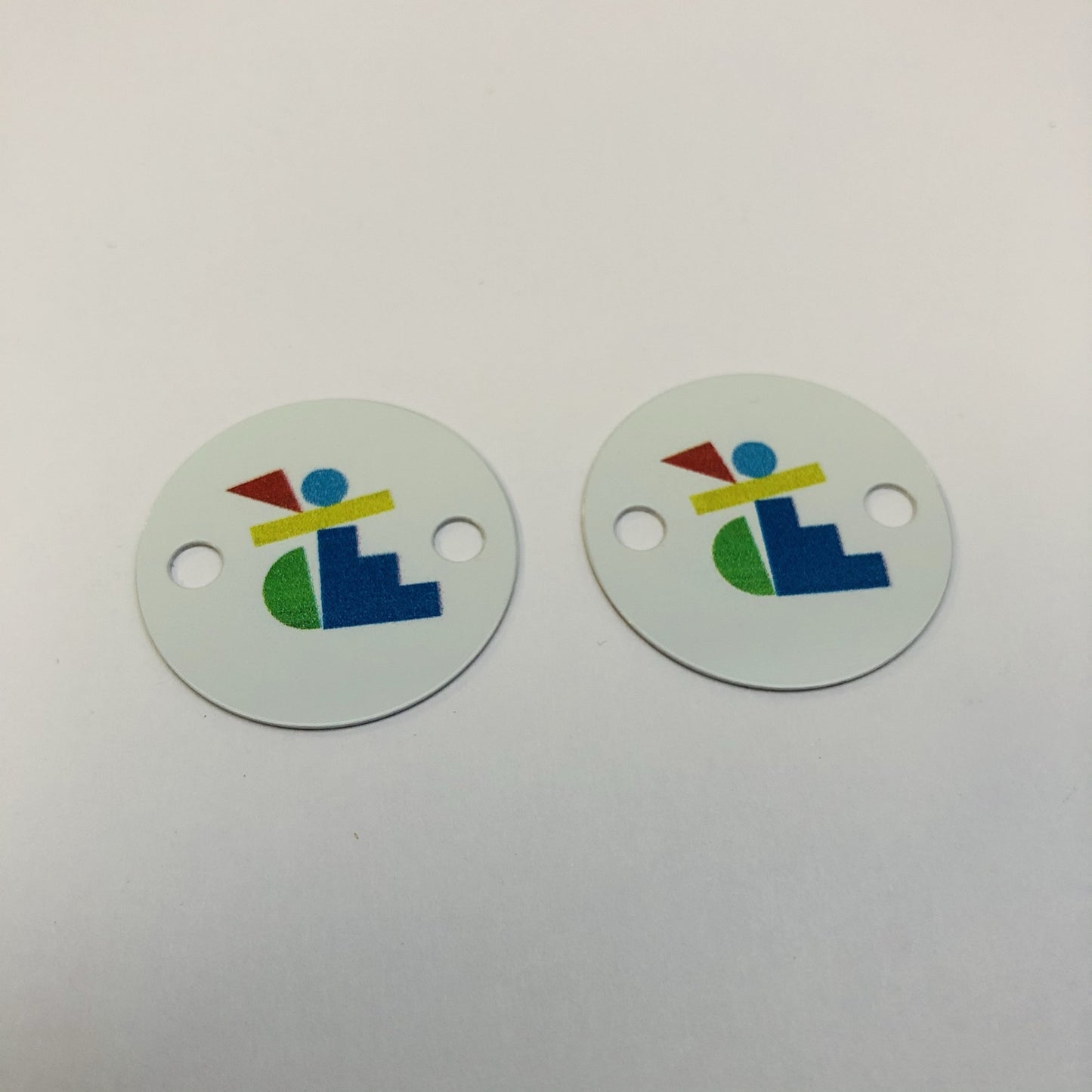 Round Ø30mm Aluminium Logo Plates Full Colour Engraved