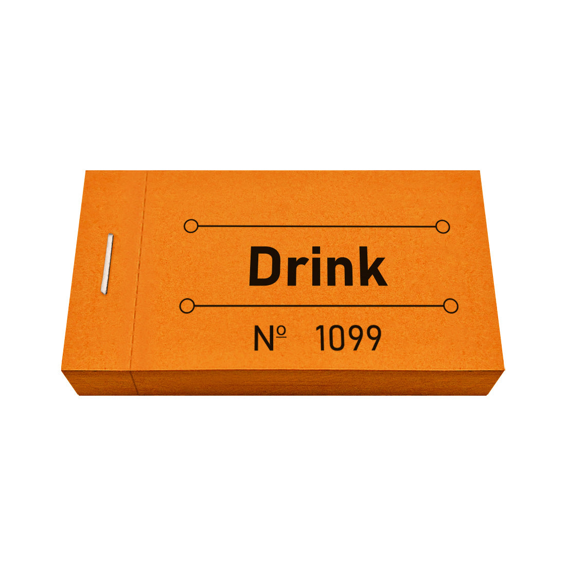 Orange Drink Tickets Perforated Booklet With 50 Tickets For Easy Dispensing
