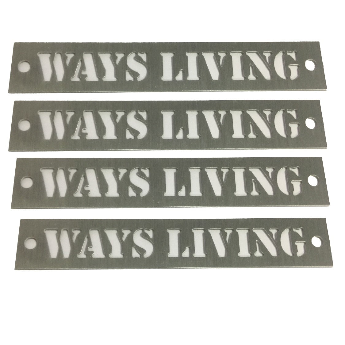 切り抜きテキストロゴ付き長方形アルミプレート