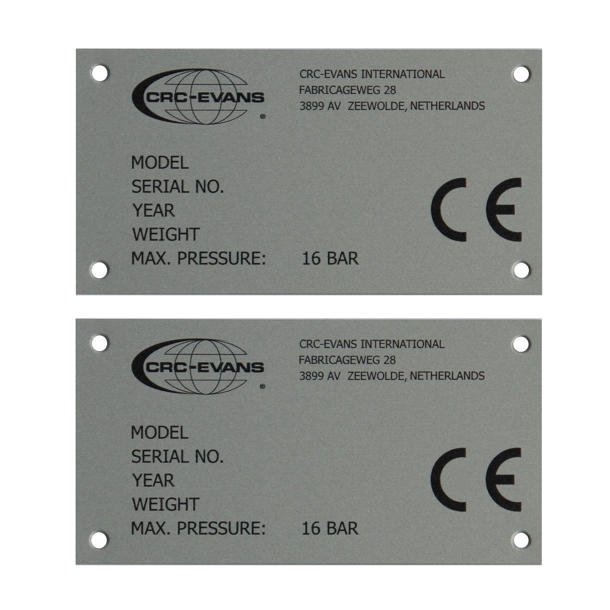 Industrial Name Plates - Rating Plates