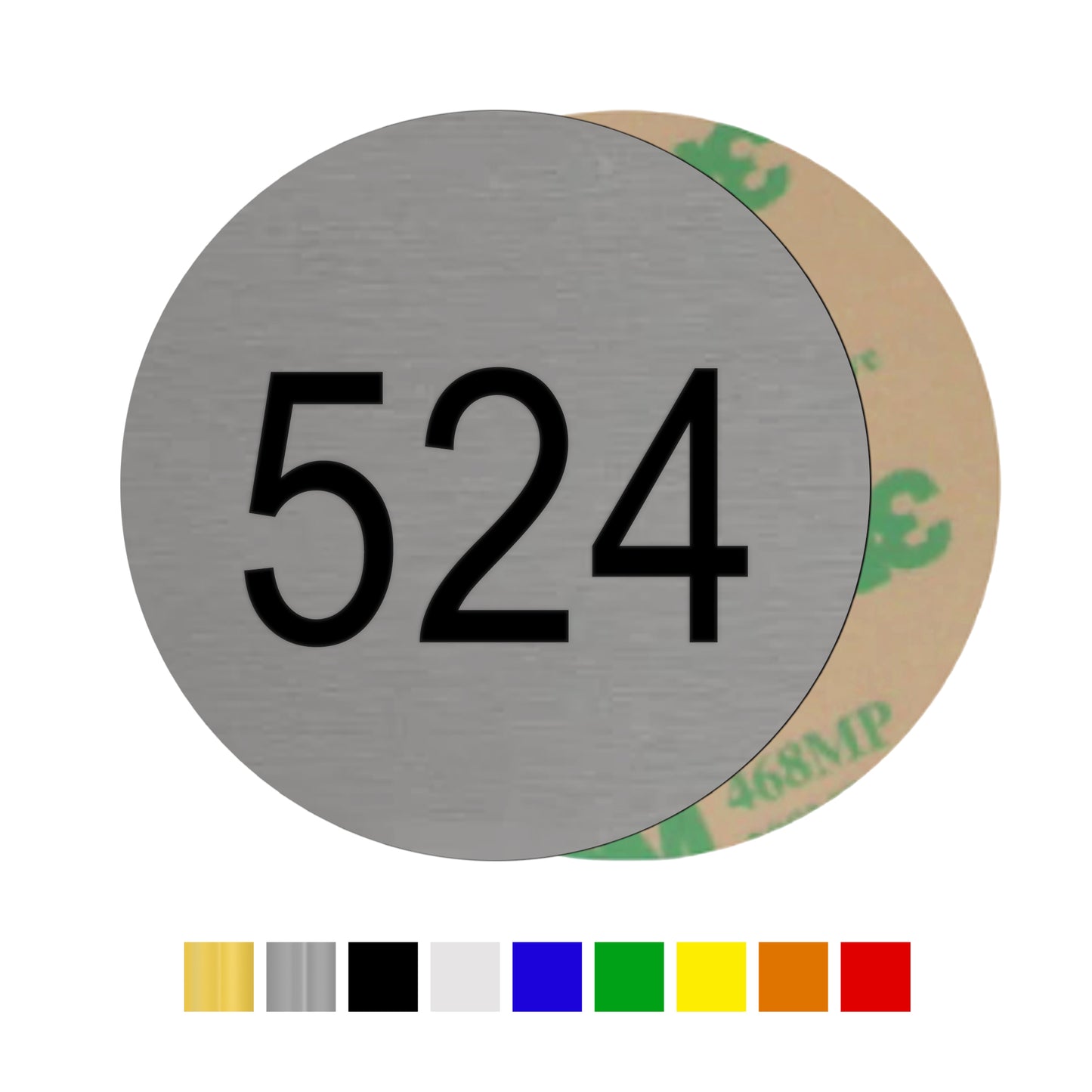 Round Acrylic Number Tags with Adhesive Tape