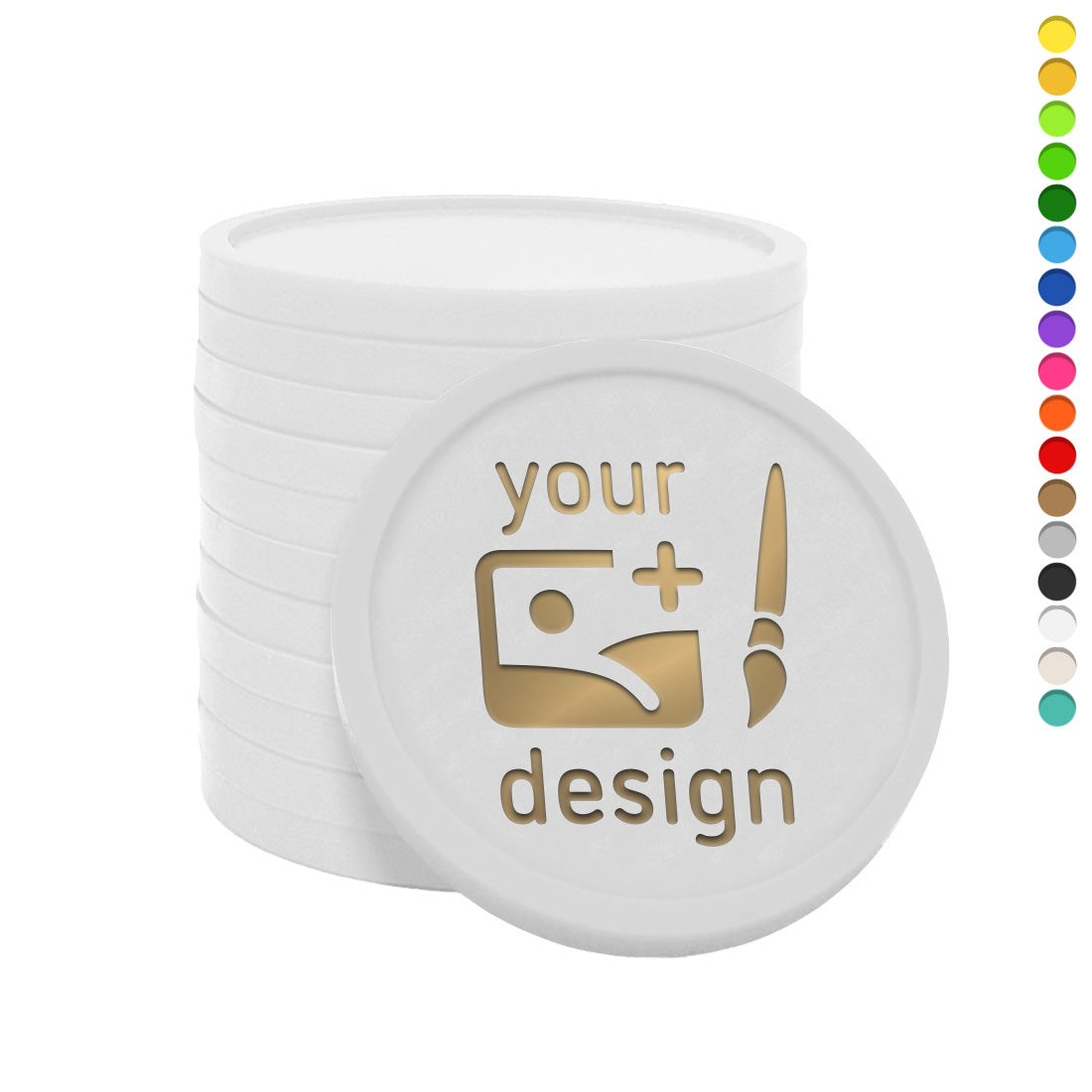 Customized Token Custom Foil Printed Plastic Tokens 29mm | Branded Plastic Tokens ...