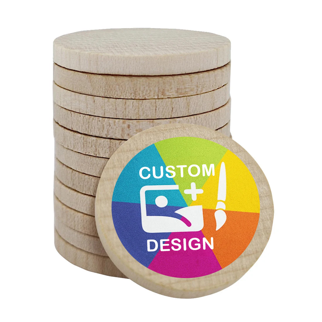 Custom Printed Wooden Tokens 29mm | Personalised Wooden Coins ...