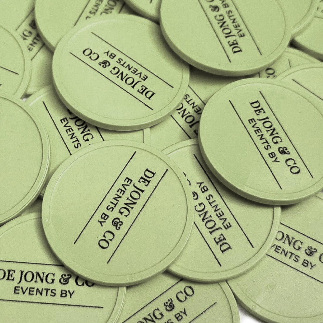 Custom Printed Round Recycled Plastic Tokens 29mm - MOQ 100