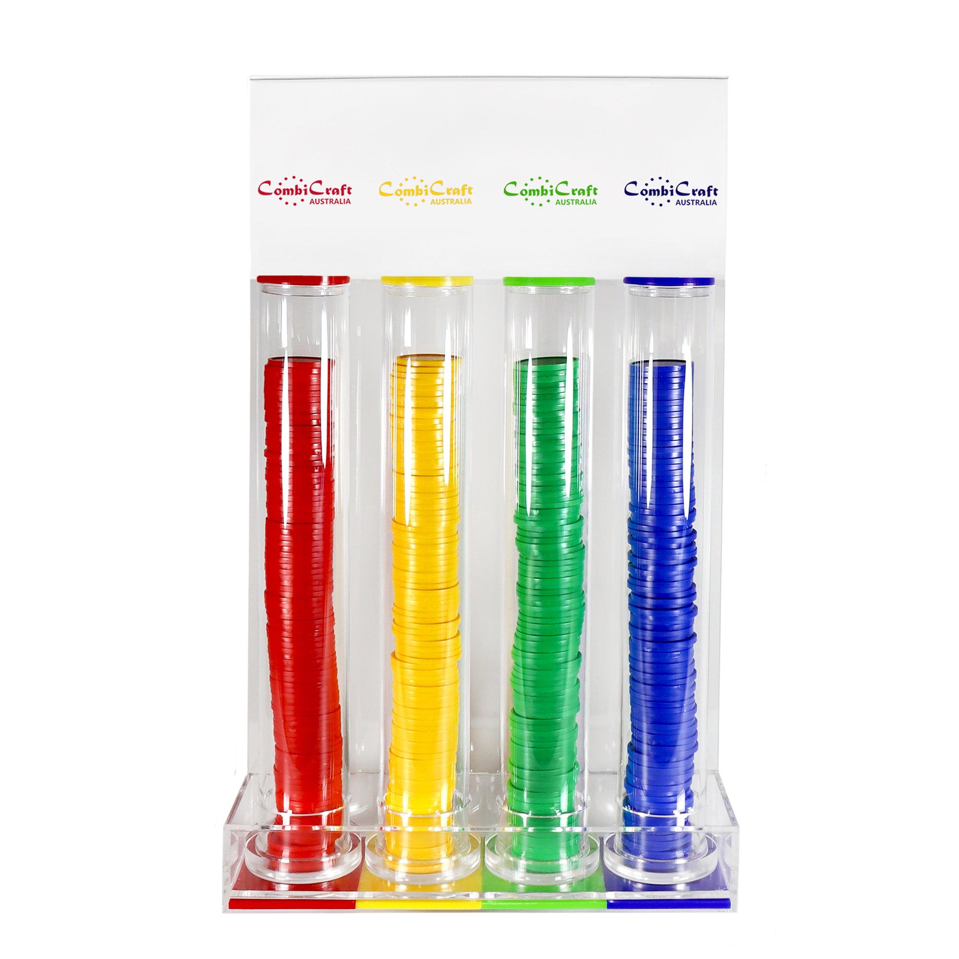 Small Token Collector With 4 Tubes In Red, Yellow, Green and Blue Colours