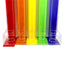 Large 5 Tube Reward Token Collector, Red, Orange, Yellow, Green and Blue Bottom Plate View With  Out Sticking Red Plate To Indicate That the Bottom Plates Can Be Taken Out.