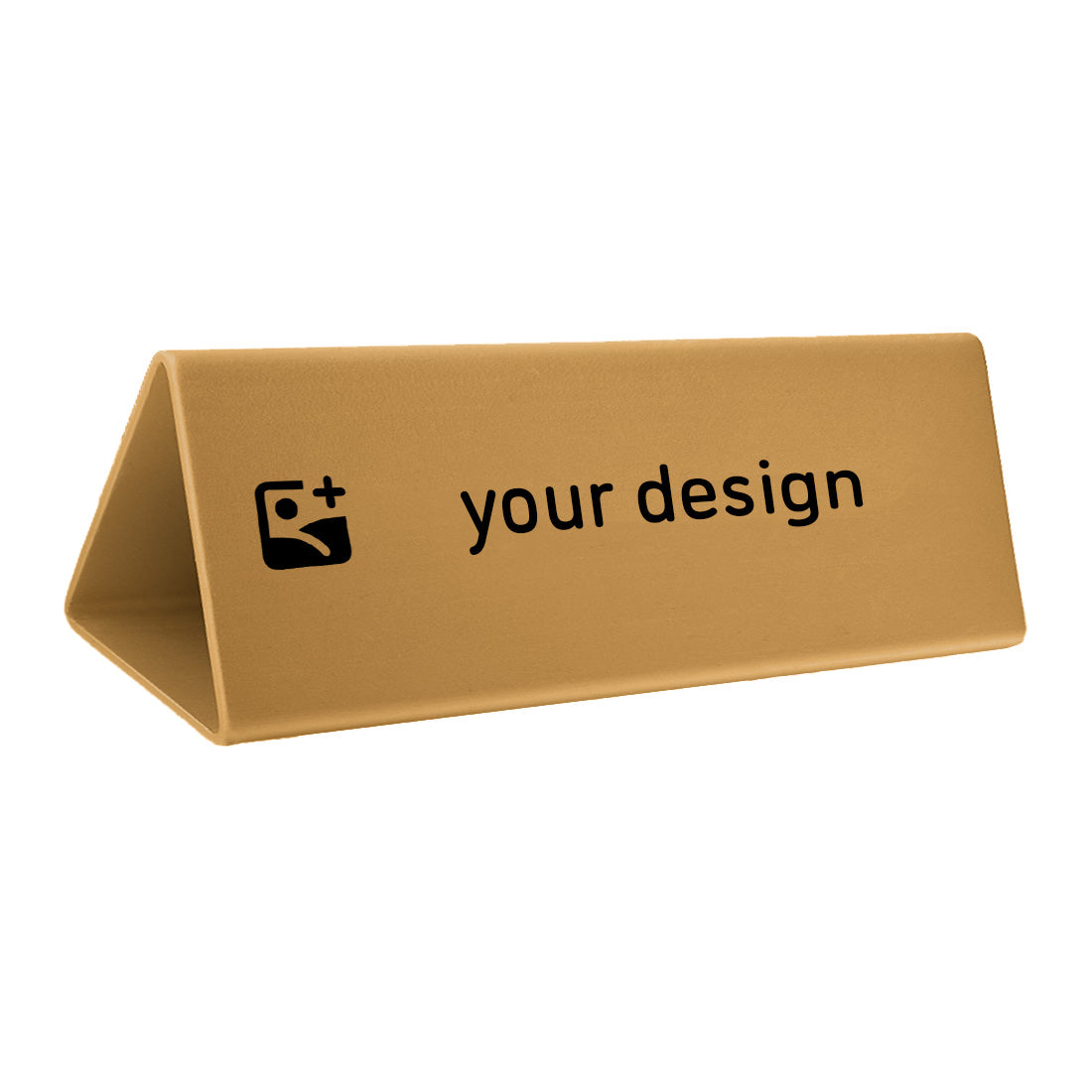 Large a-frame Table Signs Gold Aluminium  With Black Custom Engraving Triangle Design