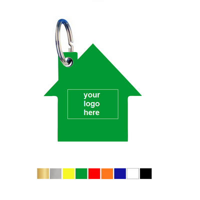 House Shape Acrylic Key Tags with Logo Engraving