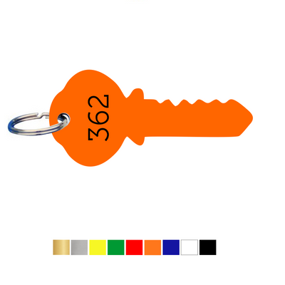 Key Shaped Acrylic Key Tags with Number Engraving