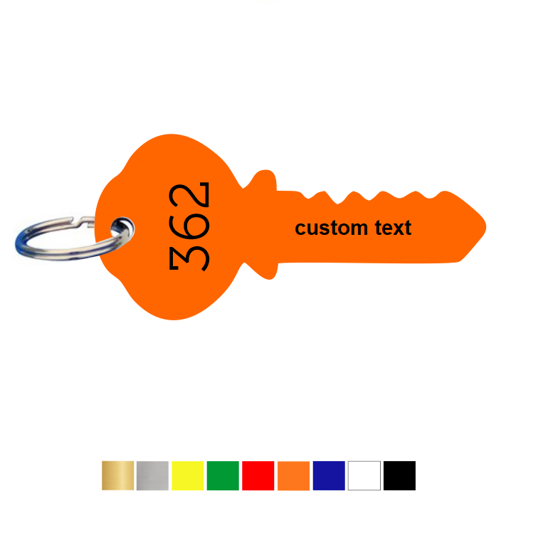Key Shaped Key Ring with Custom Engraving | Numbered Key Rings ...