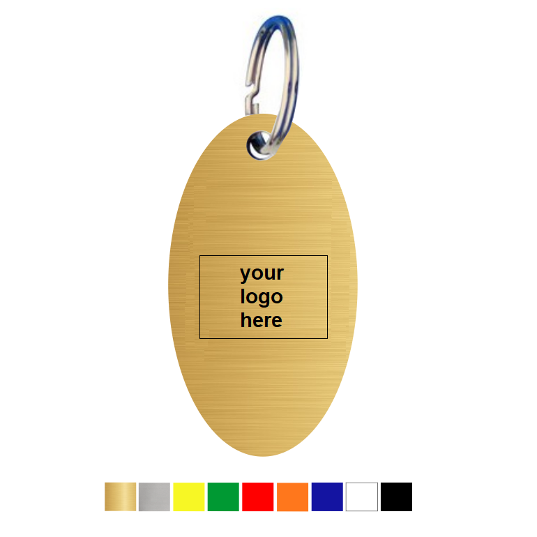 Oval Acrylic Key Tags with Logo Engraving