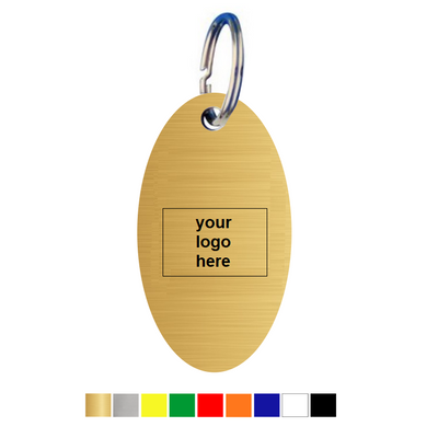 Oval Acrylic Key Tags with Logo Engraving