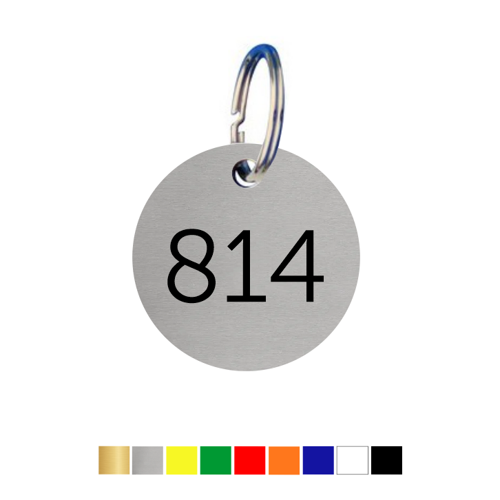 Round Acrylic Key Tags with Number Engraving