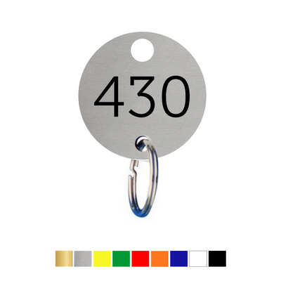 Round Acrylic Key Tags with Number Engraving and Hanging Hole