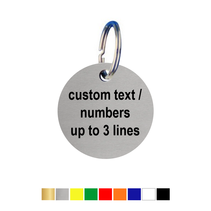 Round Acrylic Key Tags with Up To Three Lines Text/Number Engraving