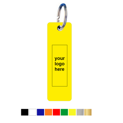 Small Rectangle Acrylic Key Tags with Logo Engraving