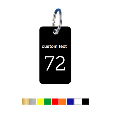 Rounded Rectangle Acrylic Key Tags with Text and Number Engraving