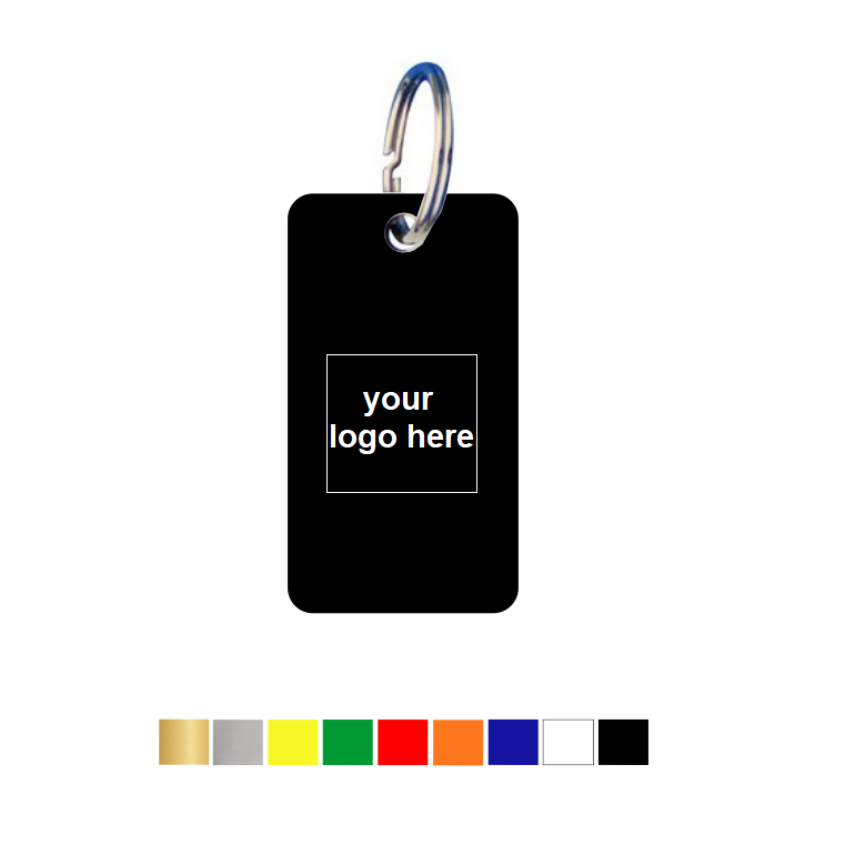 Rounded Rectangle Acrylic Key Tags with Logo Engraving