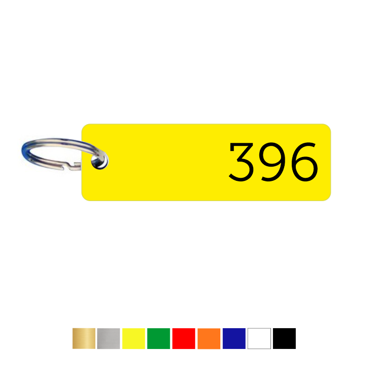 Small Rectangle Acrylic Key Tags with Number Engraving Horizontal