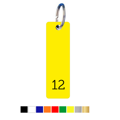 Small Rectangle Acrylic Key Tags with Number Engraving Vertical