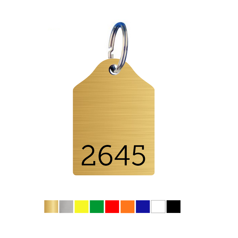 Rounded Top Acrylic Key Tags with Number Engraving