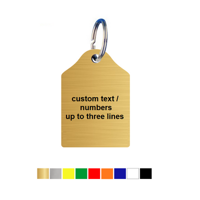 Rounded Top Acrylic Key Tags with Up To Three Lines Text/Number Engraving