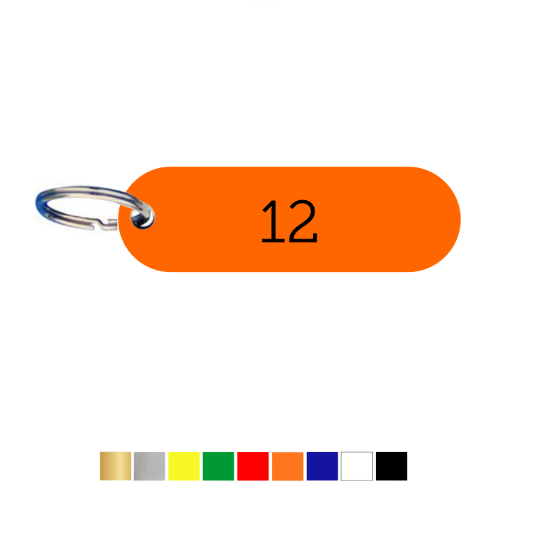 Small Oval Key Label with Custom Numbering | Numbered Key Rings ...