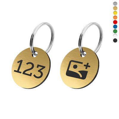 Acrylic Key Tags With Number and Logo Engraving