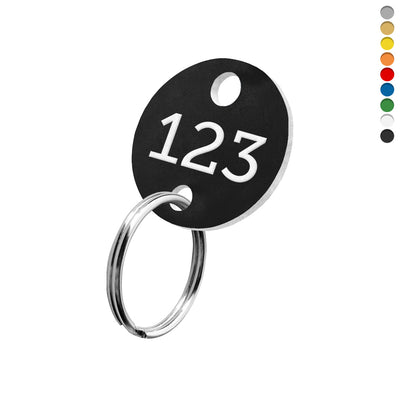 Acrylic Number Key Tag With Two Drill Holes Top and Bottom