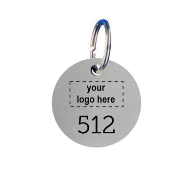 Round Aluminium Key Tags With Logo and Number Engraving