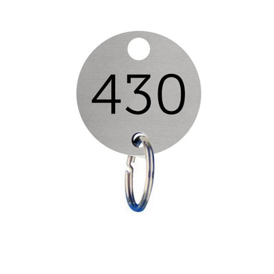 Round Aluminium Key Tags With Number Engraving and Hanging Hole