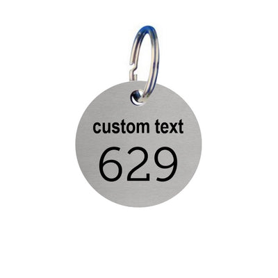 Round Aluminium Key Tags With Text and Number Engraving