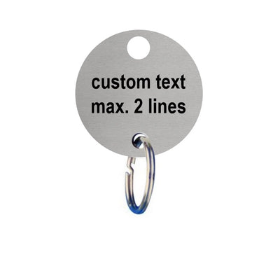 Round Aluminium Key Tags With Up To Two Lines Text/Number Engraving and Hanging Hole