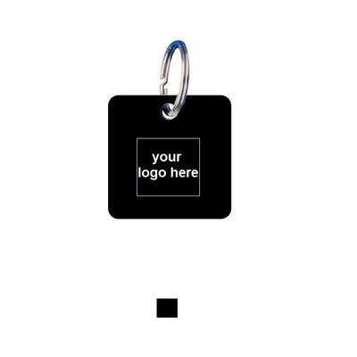 Round Square Black Aluminium Key Tags With Logo Engraving