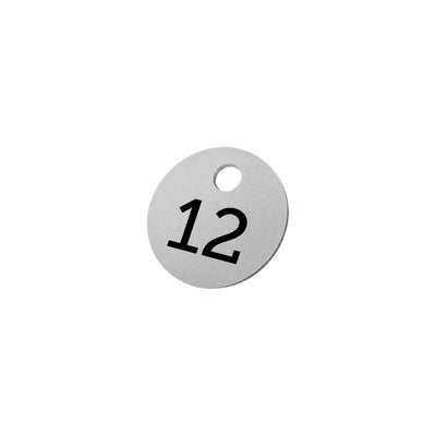 Small Aluminium Asset Tags 20mm Round With Custom Number Engraving
