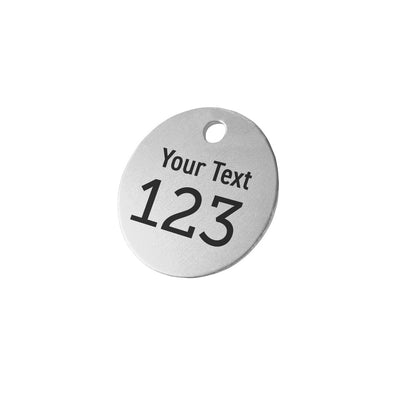 Round Aluminium Number and Text Tags With One Hole