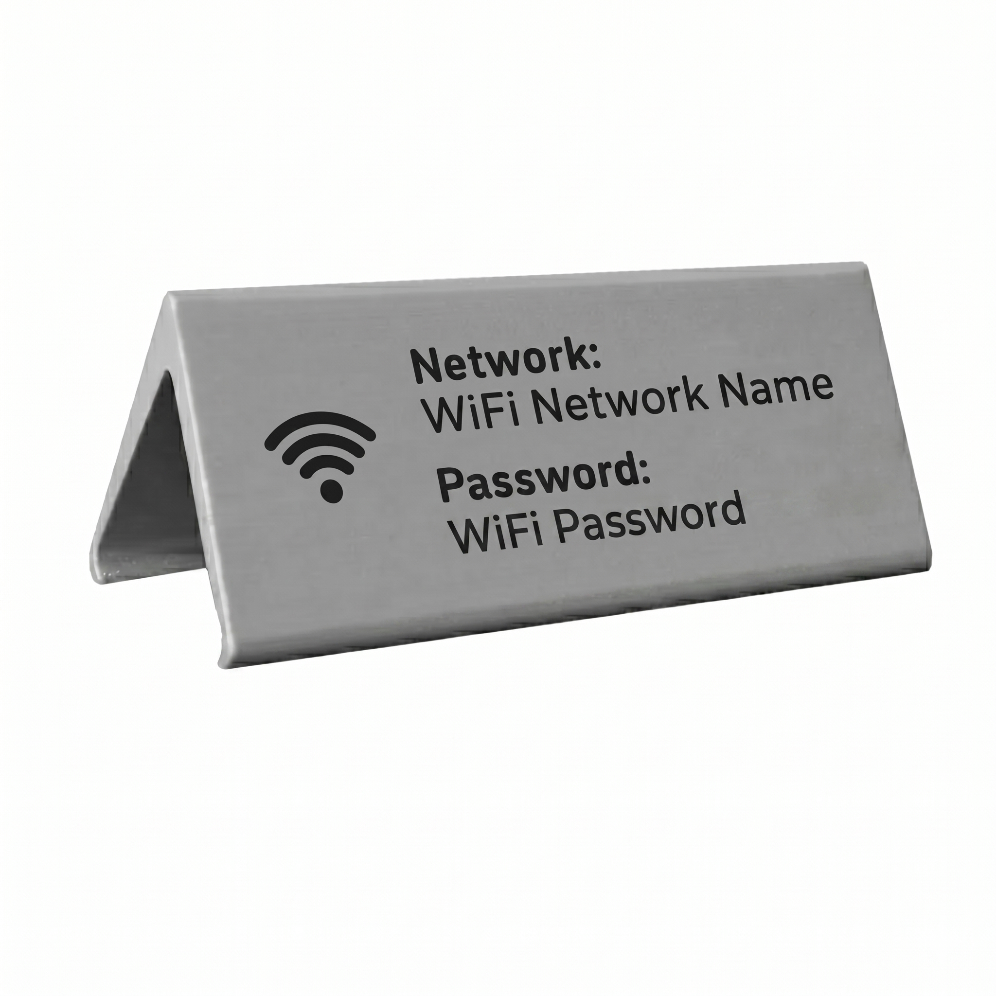 WiFi Login Sign | Silver Aluminium WiFi Table Sign | CombiCraft ...
