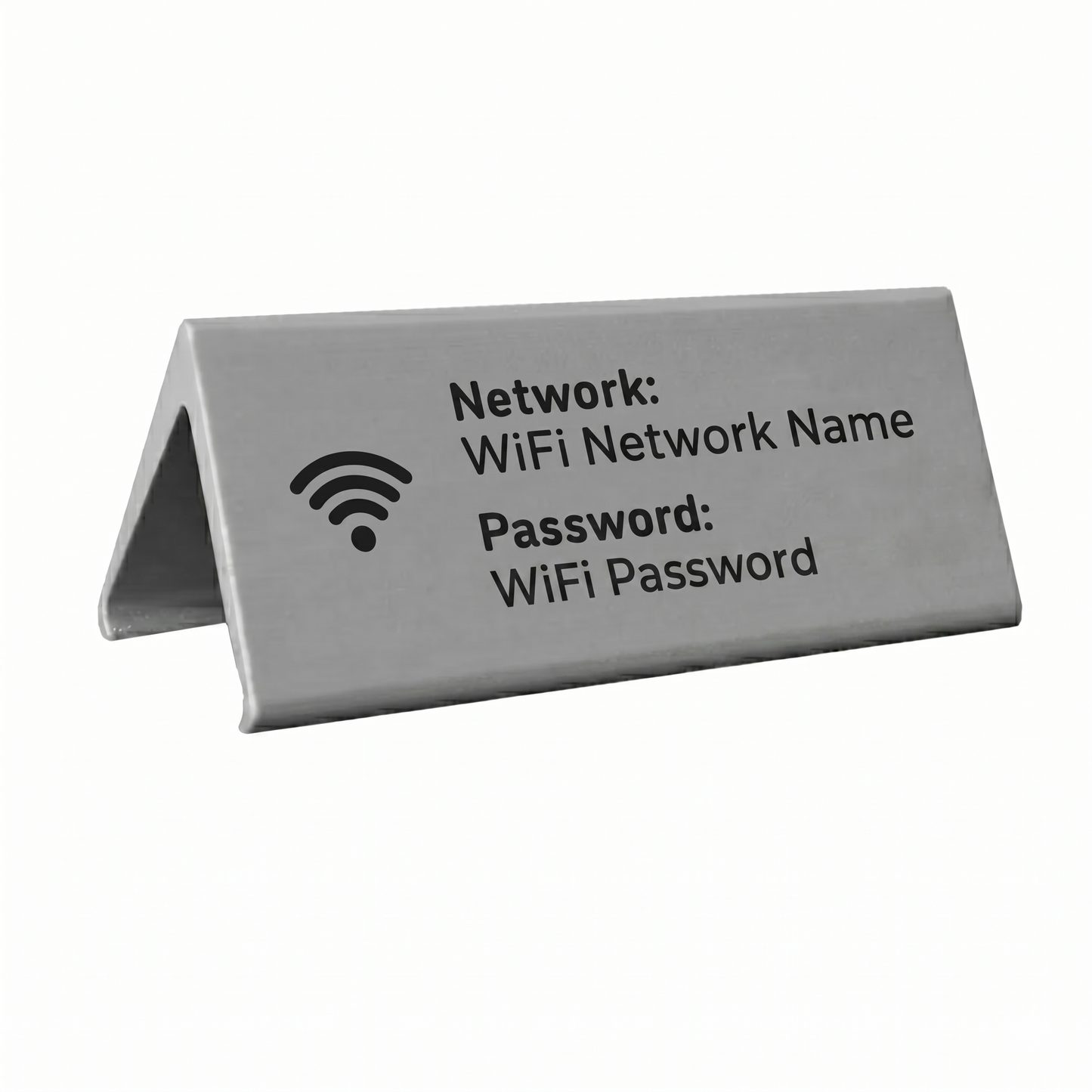 Aluminium WiFi Login Details Table Sign