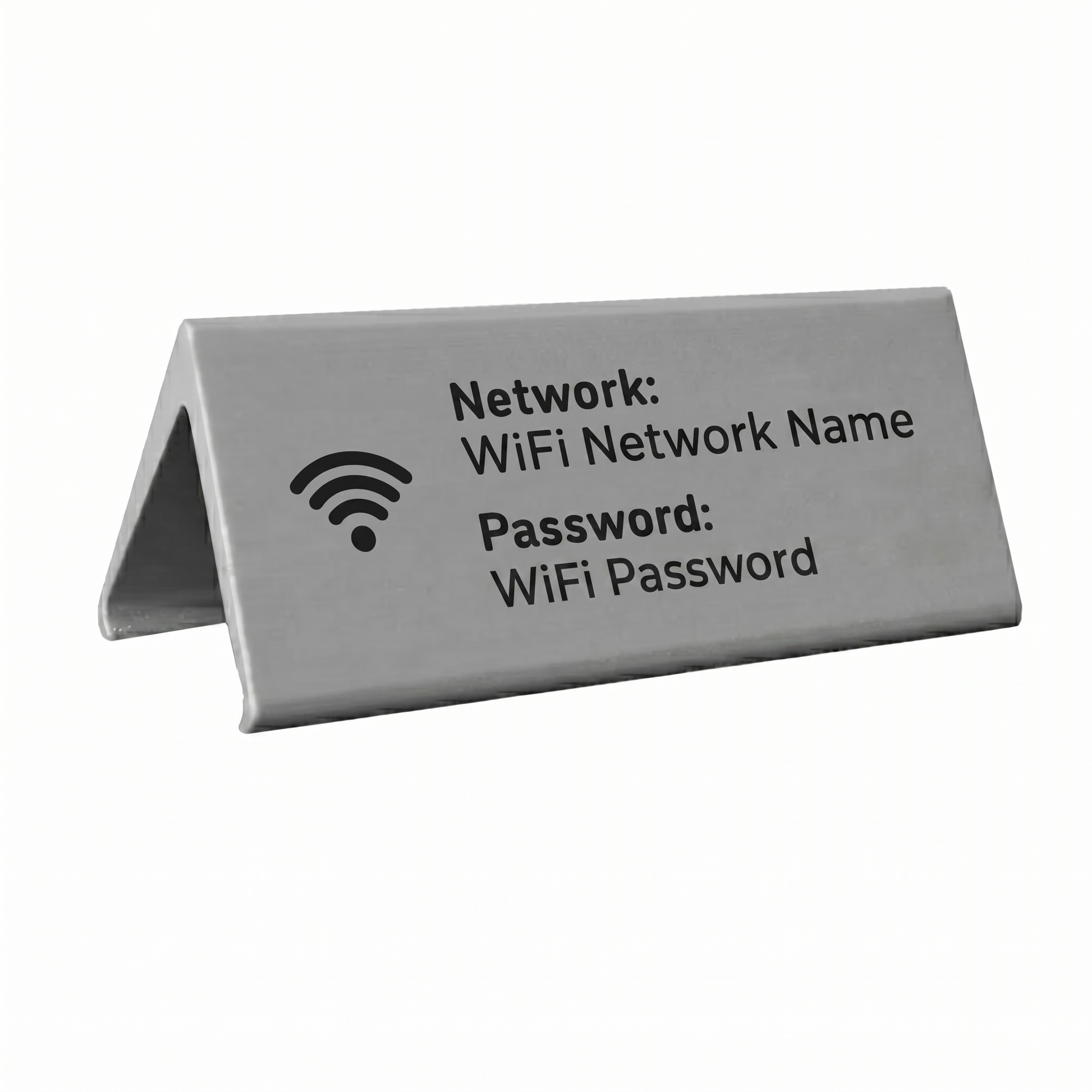 Aluminium WiFi Login Details Table Sign