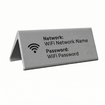 Aluminium WiFi Login Details Table Sign