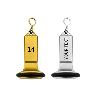 Gold and Silver Aluminium Key Tags With Custom Engraving 'Emperor' Front 