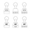 Brass Hotel Key Tags With Brown Fabric Tassel