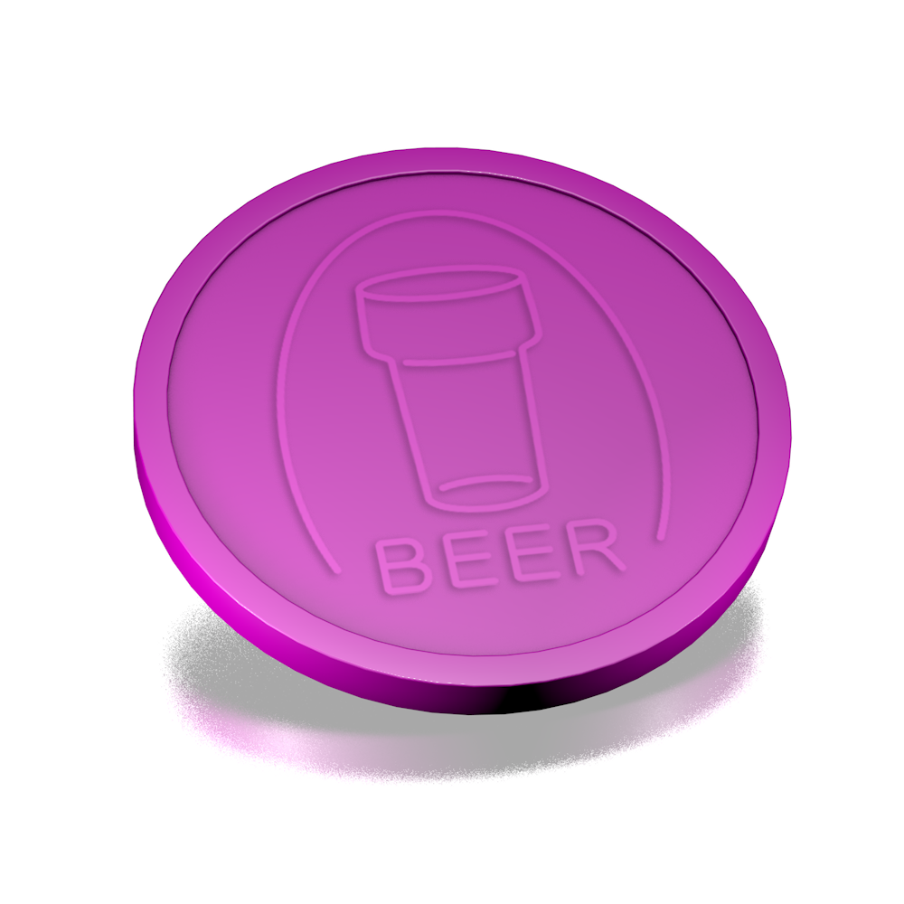 Plastic Drink Tokens Beer Glass 29mm