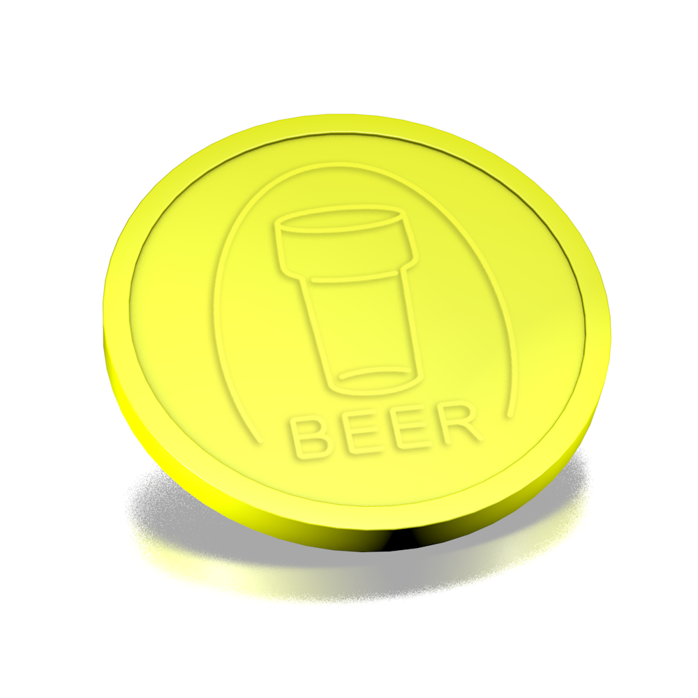 Plastic Drink Tokens Beer Glass 29mm