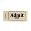 Entry Ticket Book 'Admit One' Beige Front View