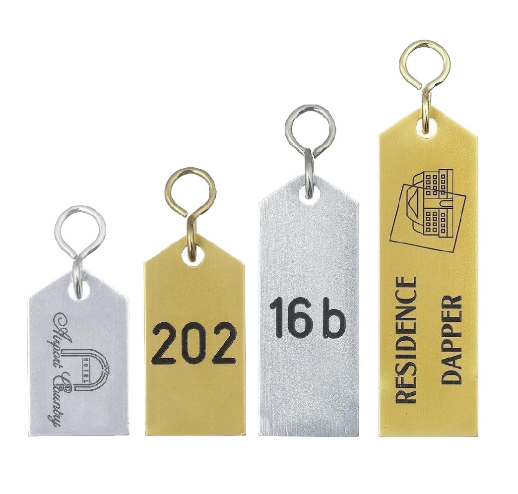 Rectangle Aluminium Hotel Key Tags with Custom Engraving