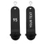 Personalised Big Classic Hotel Key Tags Black Anodised with White Laser Engraving, Black Rubber Ring and Silver S-hook Fastener