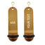 Personalised Big Classic Hotel Key Tags Bronze Anodised with White Laser Engraving, Black Rubber Ring and Silver S-hook Fastener